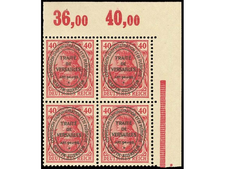1920, Unverausgabte 40 Pfg. im Eckrand-4er-Block, postfrisch, unsigniert, Luxus, Fotoattest Mikulski
