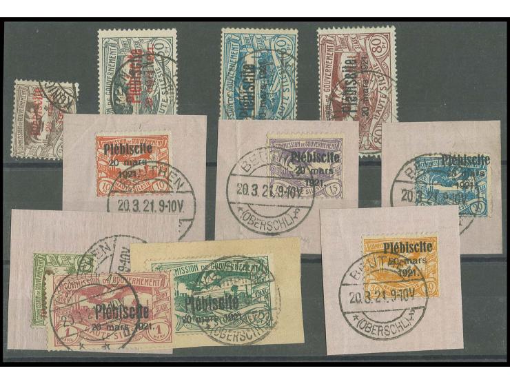 1921, "Plebiscite" 10 Pfg.-1 M. kpl. sauber gestempelt, Kabinett, sign. Gruber BPP