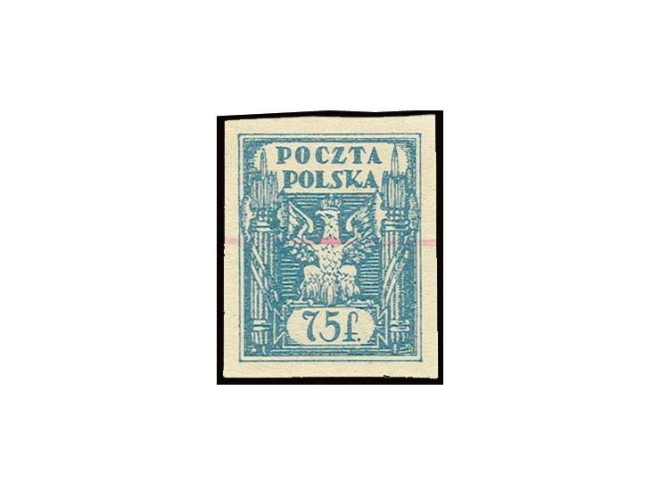 1922, 75 F. ungezähnt mit rotem Annulierungsstrich, ohne Gummi, Kabinett, sign. Schmutz und Befund Gruber BPP