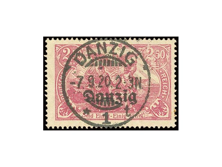 2,50 M. rosakarmin, zentrisch gestempelt, Pracht, Fotoattest Soecknick (Mi. 1.000,-)