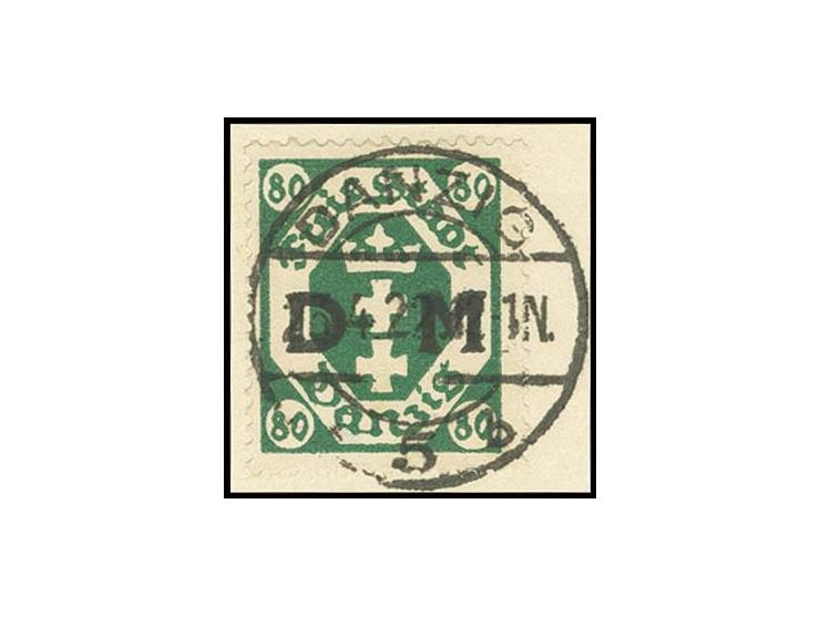 80 Pfg. mit sauberem Stempel auf Briefstück, Kabinett, Befund Gruber BPP