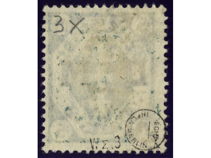 5 M. mit Wasserzeichen 3X, sauber gestempelt, Kabinett, sign. Infla