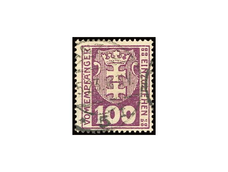 100 Pfg. sauber gestempelt, Kabinett, sign. Infla