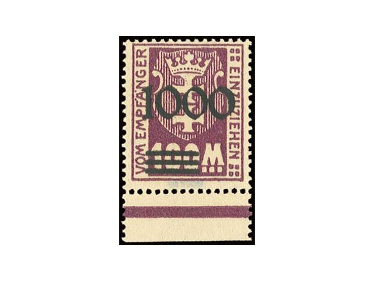 Unverausgabte 1000 auf 100 M., Unterrandstück, postfrisch, Kabinett, sign. Kniep BPP
