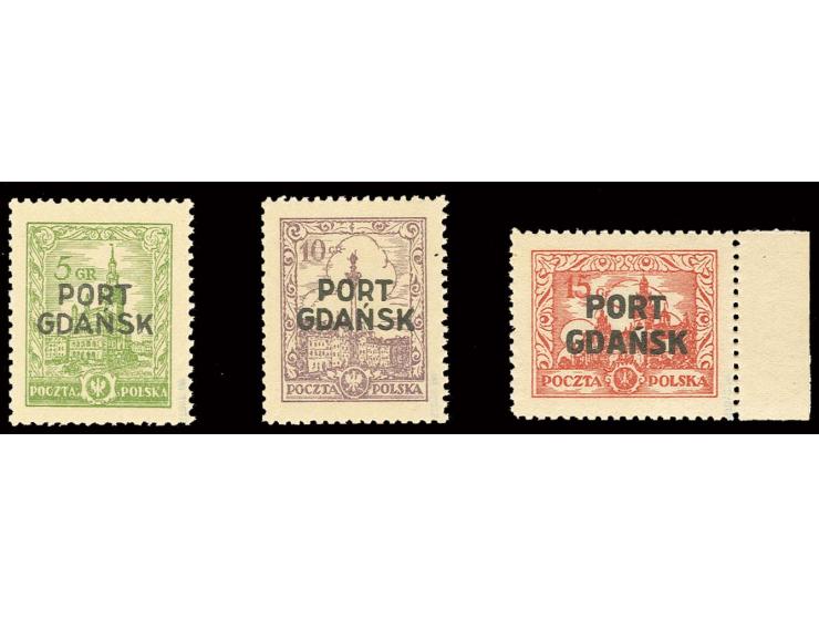 PORT GDANSK: 1926, 5-15 Gr., postfrisch, Kabinett, sign. Stoye BPP