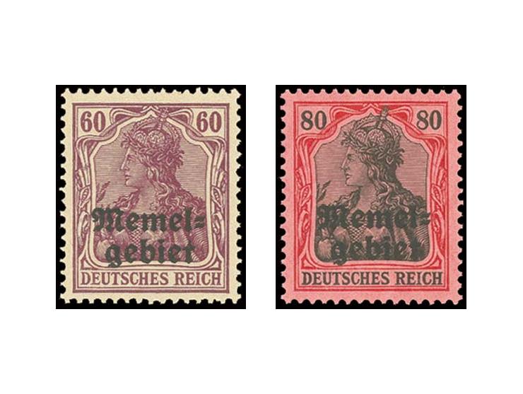 1920, unverausgabte Werte 60 Pfg. lila und 80 Pfg. rot/schwarz, tadellos gezähnt, postfrisch in völlig einwandfreier Erhaltun