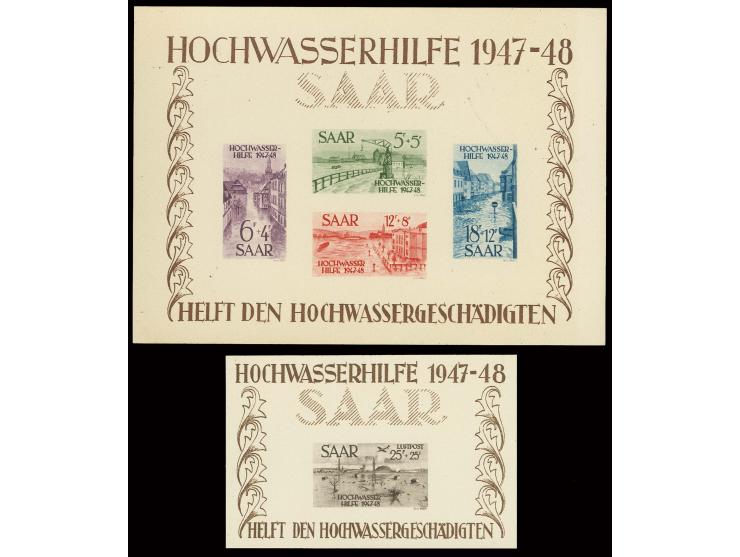 Hochwasser-Blockpaar als Ministerblocks auf Kartonpapier, ohne Gummi wie verausgabt (Mi. 4400,-)