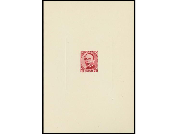1950, Kolping 15 Fr. als Ministerblock auf Kartonpapier, ohne Gummi wie verausgabt