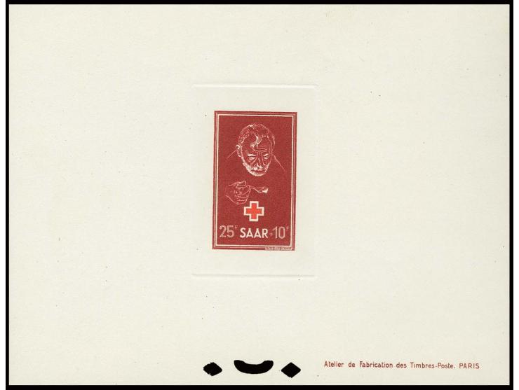 Rotes Kreuz 15 Fr. als Ministerblock auf Kartonpapier, ohne Gummi wie verausgabt