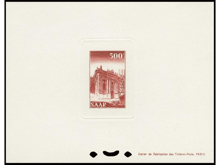 Freimarken 1-500 Fr., 12 verschiedene Werte als Ministerblocks auf Kartonpapier, ohne Gummi wie verausgabt (Mi.-Nr. 323 und 3