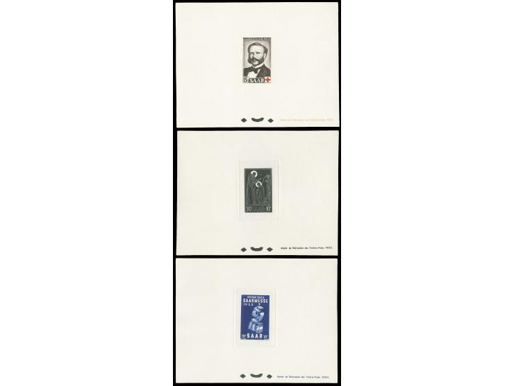 1953, 3 verschiedene Ausgaben als Ministerblocks auf Kartonpapier, ohne Gummi wie verausgabt (Mi. 590,-)