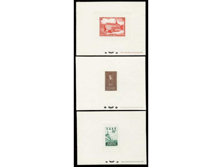 1954, 3 verschiedene Ausgaben als Ministerblocks auf Kartonpapier ohne Gummi wie verausgabt (Mi. 550,-)