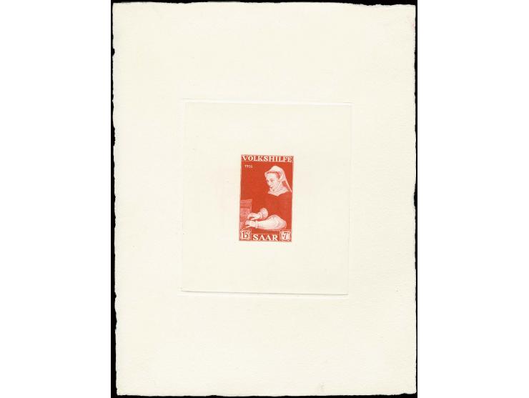 5-15 Fr. kpl. als epreuve d'artist im Blockformat (Hochformat) auf Kartonpapier, ohne Gummi wie verausgab, jeweils in verschi