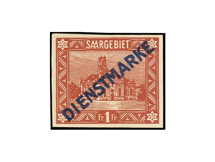 1 Fr. mit Aufdruck in Type I, ungezähnt, postfrisch mit geringen Farbanhaftungen, selten (Mi. 1.800,-)