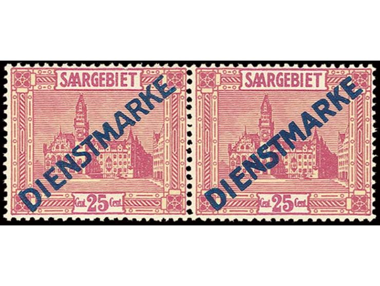 1923, 25 C. im waagerechten Typenpaar der Typen II und I, postfrisch, Pracht, Fotoattest Chr. Ney (Mi. 800,-)