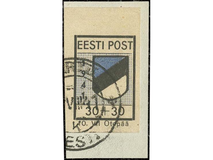 1941, 30 K. in Type I mit Oberrand aus der 1. Druckperiode auf Briefstück, Kabinett, Fotoattest Krischke