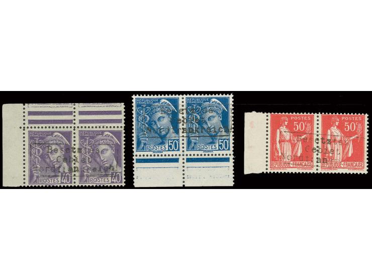 Type II: 40 C. violett und 50 C. rot und  blau, alles Randstücke, postfrisch, Kabinett, sign. Brun und Fotoattest Krischke