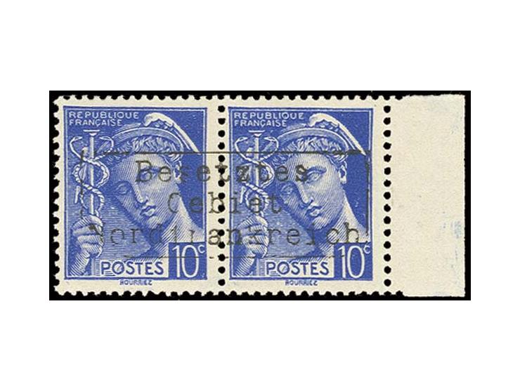 10 C. ultramarin mit rechtem Bogenrand, Type II, postfrisch, Kabinett, sign. Dr. Wi und Fotoattest Krischke