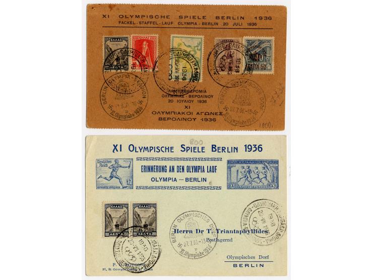 Griechenland: 4 Briefe und 2 Karten mit Sonderstempel zum olympischen Fackellauf