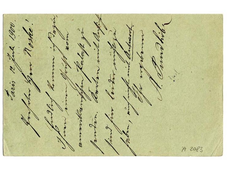 "U.S. POSTAL STA. PARIS EXPN. 12.JUL", Maschinenstempel mit 7 waagerechten Linien rechts als Entwerter auf Ganzsachenkarte 10
