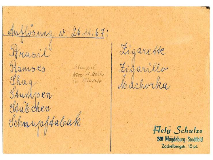 1967, DDR, Maschinenstempel "MAGDEBURG 28.11. ZEUGHAUS INTERNATIONALES MUSEUMSJAHR" , sehr seltener Stempel, der nur wenige T