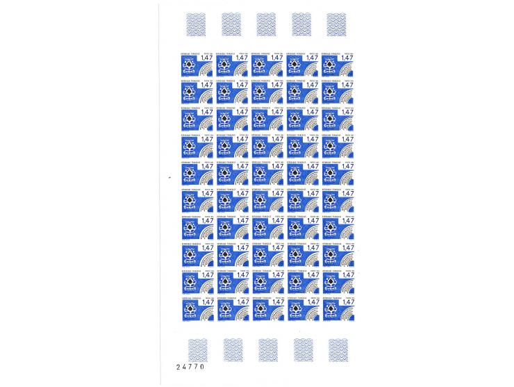 1984, Spielkarten mit Vorausentwertung 1,14-3,95 Fr. ungezähnt, 90 kpl. postfrische Sätze in Bogenteilen (Mi.-Nr. 2434-37U; Y