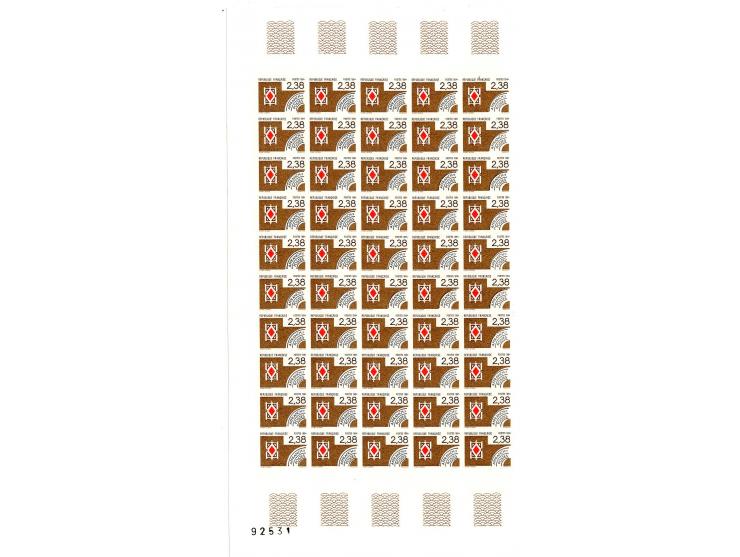 1984, Spielkarten mit Vorausentwertung 1,14-3,95 Fr. ungezähnt, 90 kpl. postfrische Sätze in Bogenteilen (Mi.-Nr. 2434-37U; Y