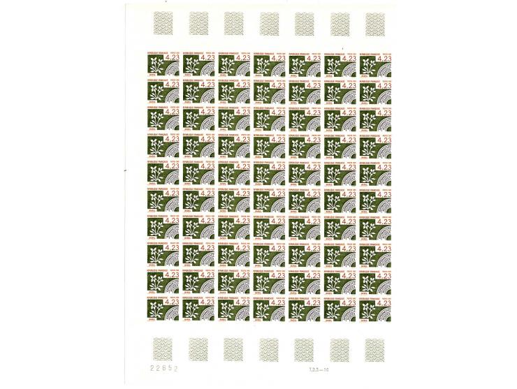 1985, Die Zwölf Monate 1,22-4,23 Fr. mit Vorausentwertung ungezähnt, 70 kpl. postfrische Sätze in Bogenteilen (Mi.-Nr. 2479-8