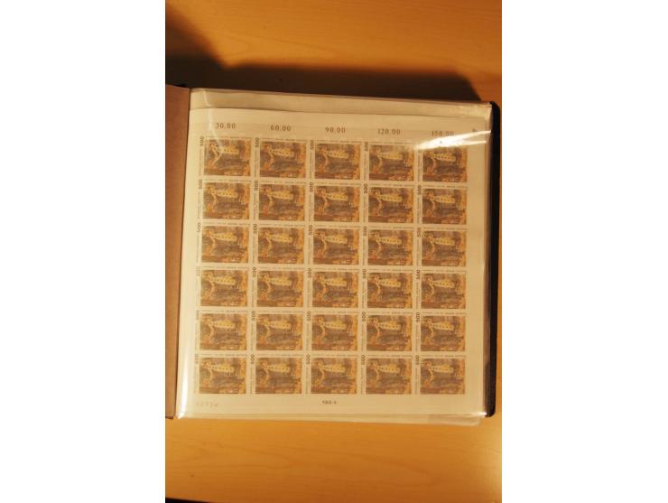 1991, 20 Ausgaben ex Mi.-Nr. 2818-70U bzw. Yv.-Nr. 2681n.d.-2735a in Mengen von 90 bis 250 Stück, ungezähnt, postfrisch, teil