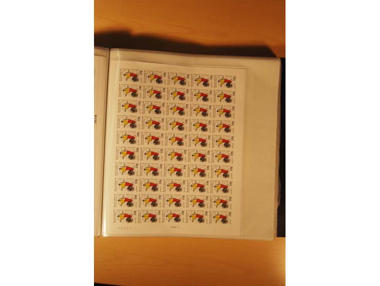 1991, 20 Ausgaben ex Mi.-Nr. 2818-70U bzw. Yv.-Nr. 2681n.d.-2735a in Mengen von 90 bis 250 Stück, ungezähnt, postfrisch, teil