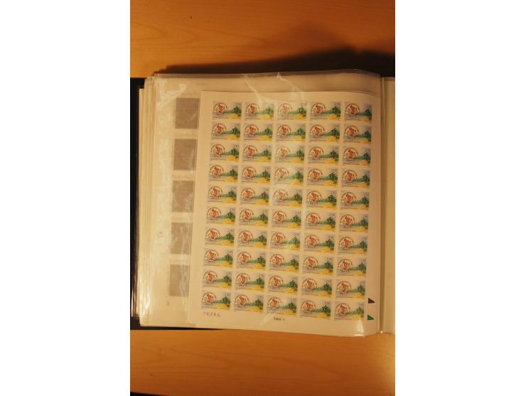 1991, 20 Ausgaben ex Mi.-Nr. 2818-70U bzw. Yv.-Nr. 2681n.d.-2735a in Mengen von 90 bis 250 Stück, ungezähnt, postfrisch, teil
