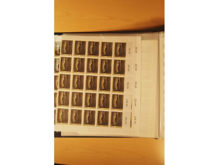 1991, 20 Ausgaben ex Mi.-Nr. 2818-70U bzw. Yv.-Nr. 2681n.d.-2735a in Mengen von 90 bis 250 Stück, ungezähnt, postfrisch, teil