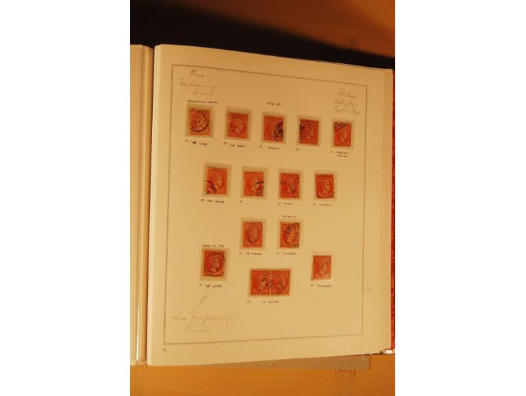 1862/80, Große Hermesköpfe, ungebrauchte und gestempelte Sammlung von rd. 400 Marken und 2 Briefen, dabei Farbnuancen, Einhei