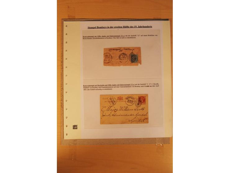 1854/82, 24 Briefe von Bombay, dabei verschiedene Stempel, R-Brief, Briefe nach Mauritius, Schottland, Guernsey etc., untersc
