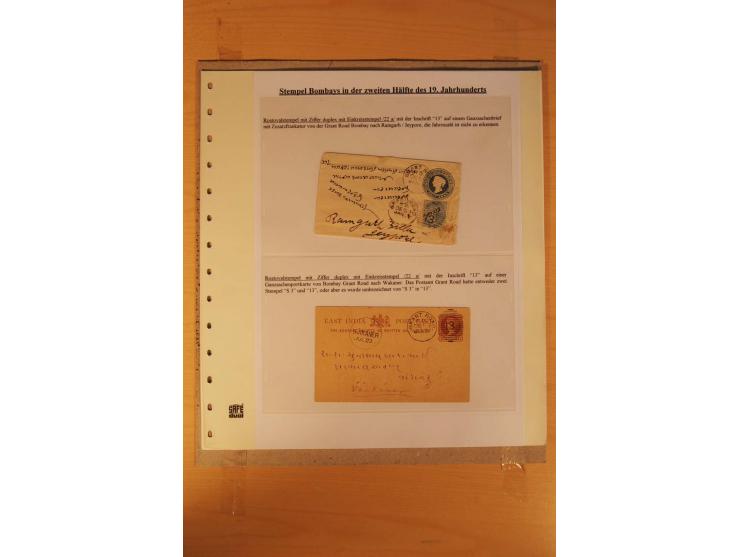 1854/82, 24 Briefe von Bombay, dabei verschiedene Stempel, R-Brief, Briefe nach Mauritius, Schottland, Guernsey etc., untersc