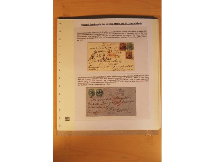 1854/82, 24 Briefe von Bombay, dabei verschiedene Stempel, R-Brief, Briefe nach Mauritius, Schottland, Guernsey etc., untersc