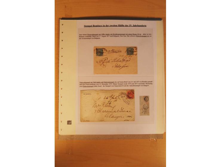 1854/82, 24 Briefe von Bombay, dabei verschiedene Stempel, R-Brief, Briefe nach Mauritius, Schottland, Guernsey etc., untersc