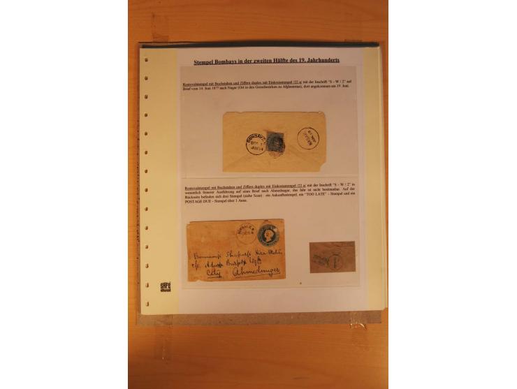 1854/82, 24 Briefe von Bombay, dabei verschiedene Stempel, R-Brief, Briefe nach Mauritius, Schottland, Guernsey etc., untersc