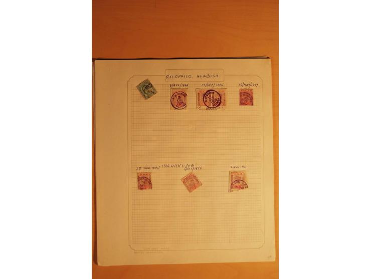 1883/96,  Stempelsammlung mit ca. 200 Marken und Briefstücken, dazu eine interessante Korrespondenz zum Thema