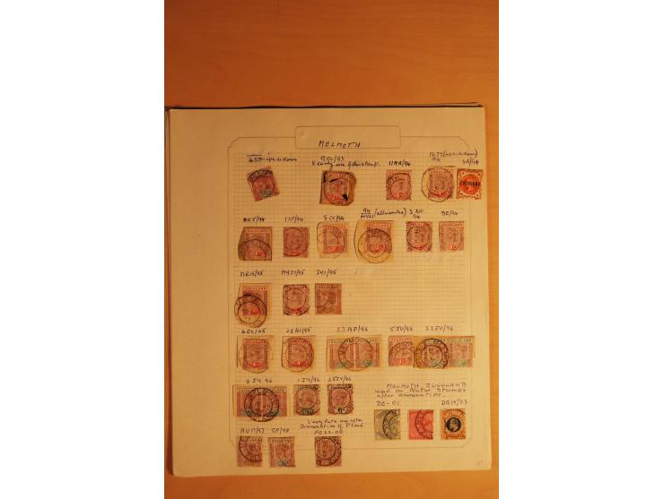 1883/96,  Stempelsammlung mit ca. 200 Marken und Briefstücken, dazu eine interessante Korrespondenz zum Thema