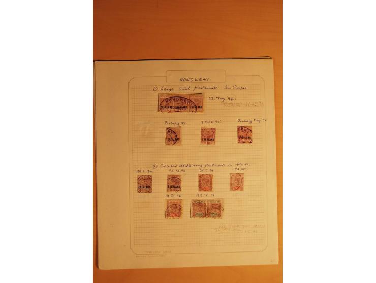 1883/96,  Stempelsammlung mit ca. 200 Marken und Briefstücken, dazu eine interessante Korrespondenz zum Thema