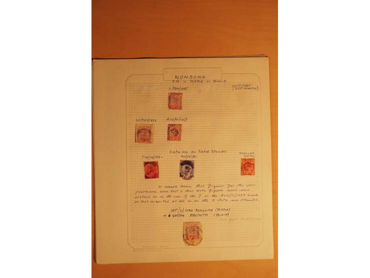 1883/96,  Stempelsammlung mit ca. 200 Marken und Briefstücken, dazu eine interessante Korrespondenz zum Thema