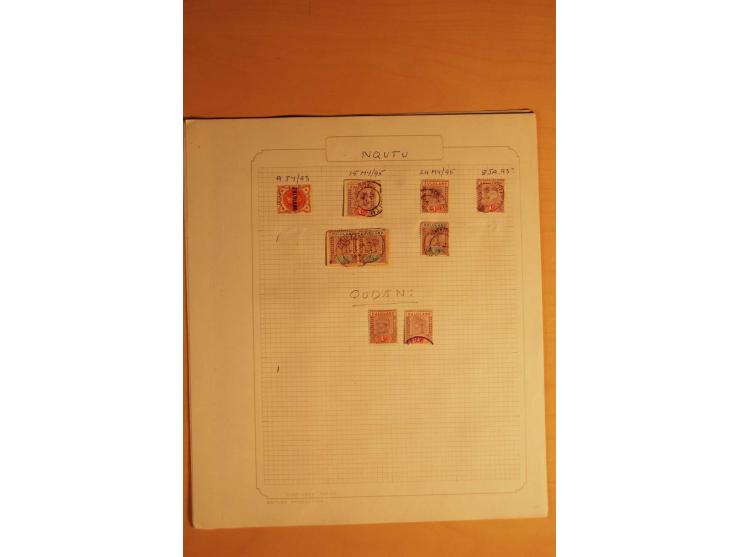 1883/96,  Stempelsammlung mit ca. 200 Marken und Briefstücken, dazu eine interessante Korrespondenz zum Thema