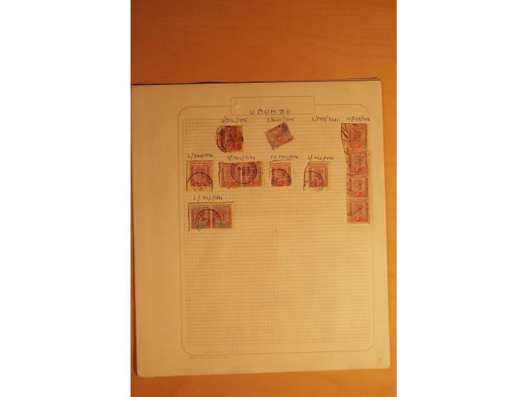 1883/96,  Stempelsammlung mit ca. 200 Marken und Briefstücken, dazu eine interessante Korrespondenz zum Thema