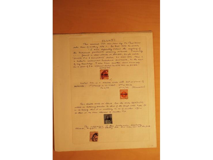 1883/96,  Stempelsammlung mit ca. 200 Marken und Briefstücken, dazu eine interessante Korrespondenz zum Thema