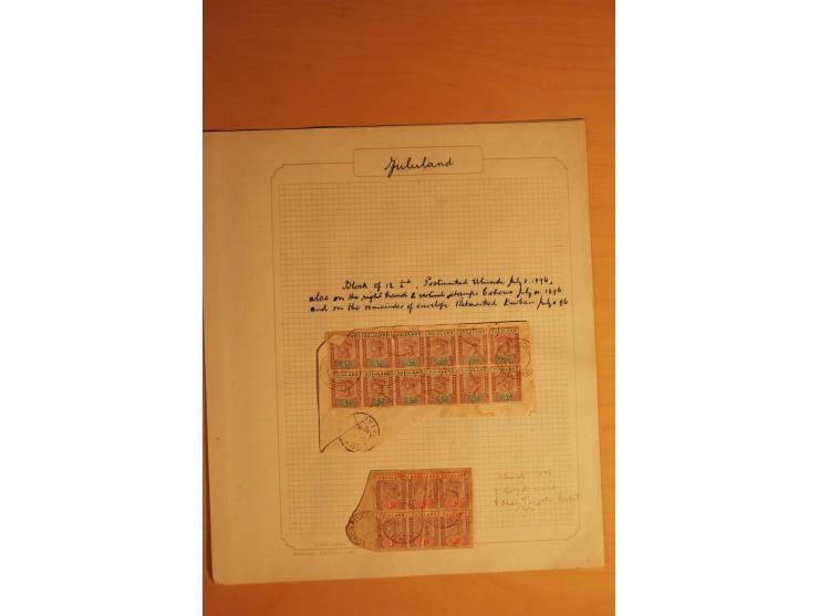 1883/96,  Stempelsammlung mit ca. 200 Marken und Briefstücken, dazu eine interessante Korrespondenz zum Thema