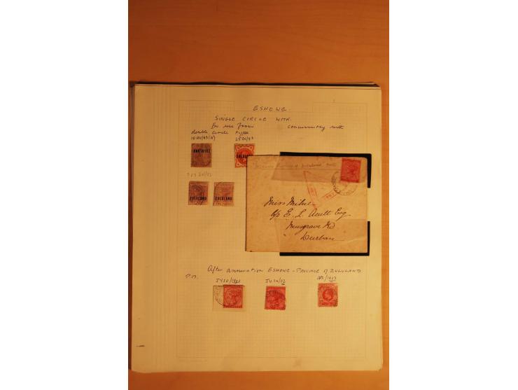 1883/96,  Stempelsammlung mit ca. 200 Marken und Briefstücken, dazu eine interessante Korrespondenz zum Thema