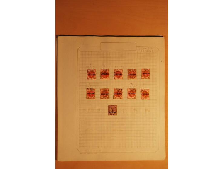 1883/96,  Stempelsammlung mit ca. 200 Marken und Briefstücken, dazu eine interessante Korrespondenz zum Thema