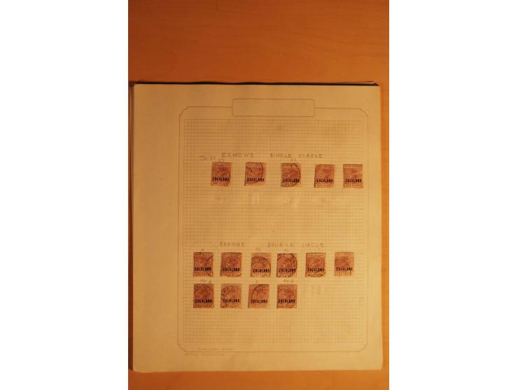 1883/96,  Stempelsammlung mit ca. 200 Marken und Briefstücken, dazu eine interessante Korrespondenz zum Thema