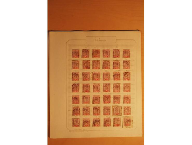 1883/96,  Stempelsammlung mit ca. 200 Marken und Briefstücken, dazu eine interessante Korrespondenz zum Thema